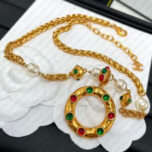 Chic Vibrant Vintage Style Necklace and Necklaces Chain Link Jewelry Jewellery Pendant Colorful Gemstone Gift Elegant Luxury Design High End Premium