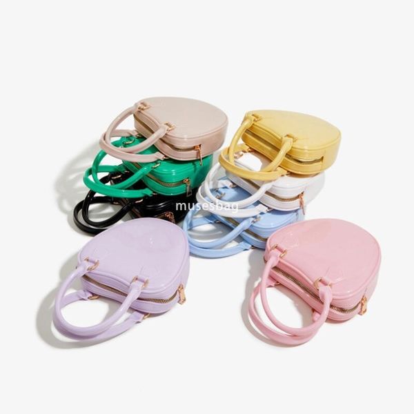 Cute and trendy jelly bag new waterproof crossbody bag women's small bag women's love shoulder bag high-end portable handbag travel dopamine color mini bag