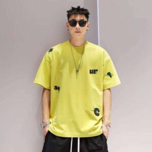 Manufacturer Printed Cotton T-Shirt New Fashion Style Loose 240g Suitable for O-Neck Short Sleeve Fitness