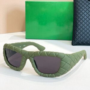 Classics Weave Rectangular Sunglasses BV1303S Womens Mens Designer Unique Green Frame Bio Nylon Lenses Ultraviolet Proof Party Beach Personalized Glasses