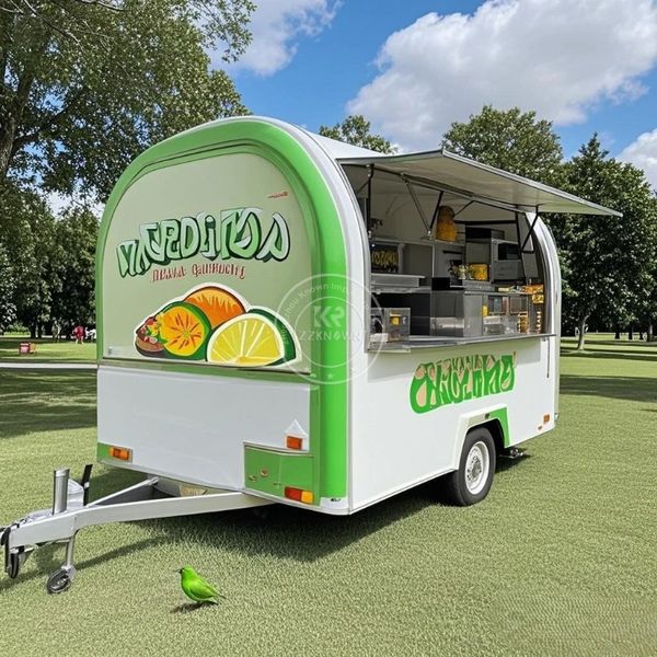 Stainless steel customization Mobile Kitchen Fast Food Trailer Street Ice Cream Hot Dog Snacks Vending Fast Food Truck