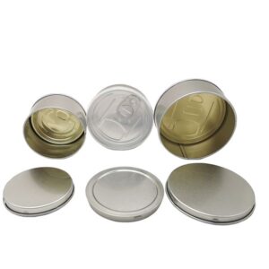 Tin can oem support stickers for storage pull ring smell proof containers 100ML airtight with lid