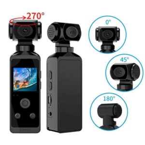 4K 1080P Pocket HD 1.3-inch LCD Screen 270 Rotating Wifi Mini with Waterproof Case Sports Camera X250210