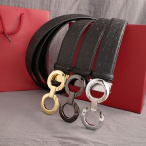 Designer Belt 3 Buckle Genuine Cowhide Horseshoe Pattern Style for Man Woman Waistband Belts Width 3.4cm 3 Color Good Quality