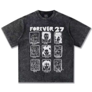 2025 Summer Elderly American Style Direct Injection Printed Men's Short Sleeve Multiple Cartoon Black and White Heavyweight T-Shirt