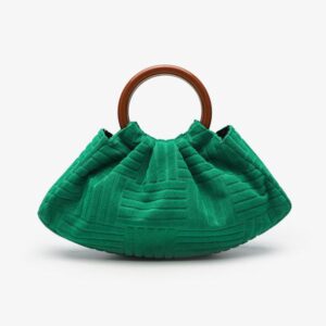 Ladies' handbag pleated popular cloud bag dinner bag solid wood cute hand-held women's bag