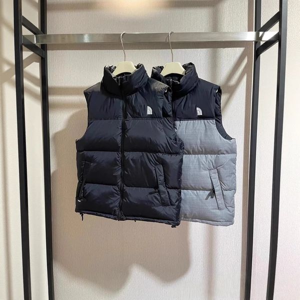 Deisgner Men's Vests Checkered down vest embroidered winter warm vest men's and women's same style