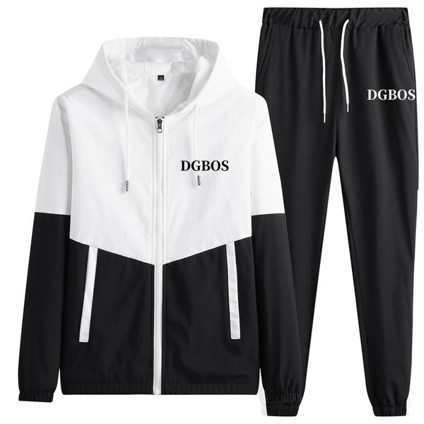 DGBOS Fashion Design Mens Tracksuit Men Hoodies Jacket Pants Suits Classic Letter Prints Men Sports Coats Pants Two Piece Set Athleisure Hooded Sweatsuit 2 Piece Set
