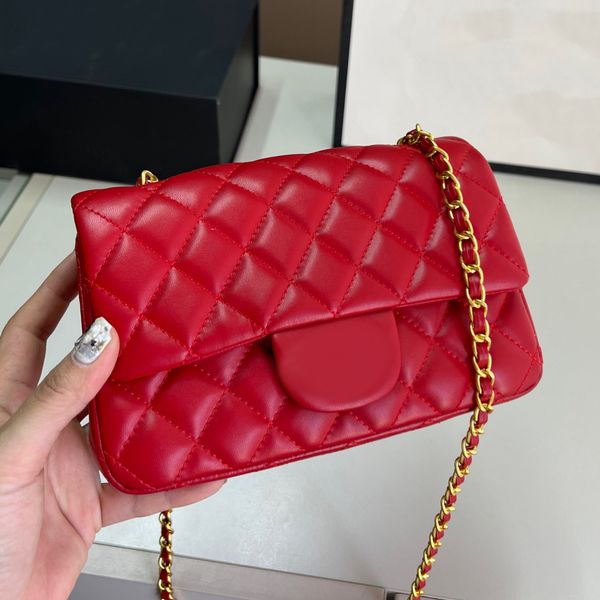 Designer Bag Handbag High Quality Luxurys Handbags Shoulder Purse For Women Synthetic Leather Sheepskin Classic Flap With Gold Chain Shoulder Purse Crossbody Bag