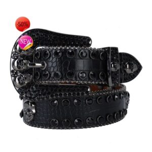 Womens designer rhinestone b belt simon belt for men women shiny diamond waistbands white luxury beaded skull snakeskin handmadelkd