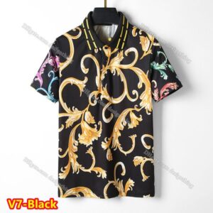 Designer Cotton T Shirt for Men Fashion Plaid Stripe Pattern Embroidered Floral Detail Asian Size Comfortable Daily Luxury Wear