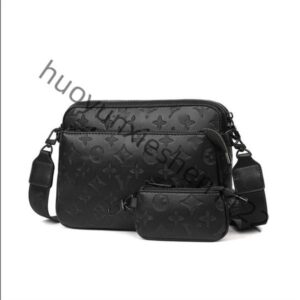 2024 5A Quality Genuine Leather designer bags 3pcs Detachable Trio black Messenger Bags Men Crossbody 3 in 1 Set women Shoulder Bag Handbags Purse Wallet