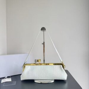 Ladies' Long Bar Baguette Bag High-End Gold Clip Bag Single Shoulder Armpit Crossbody Bag Retro Coin Purse