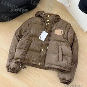 Designer Down Jacket Ladies Brown Parkas Women Jacket Luxury Womens Puffer Coat Woman Bodywarmer Down Coat With Hood BFD2412272