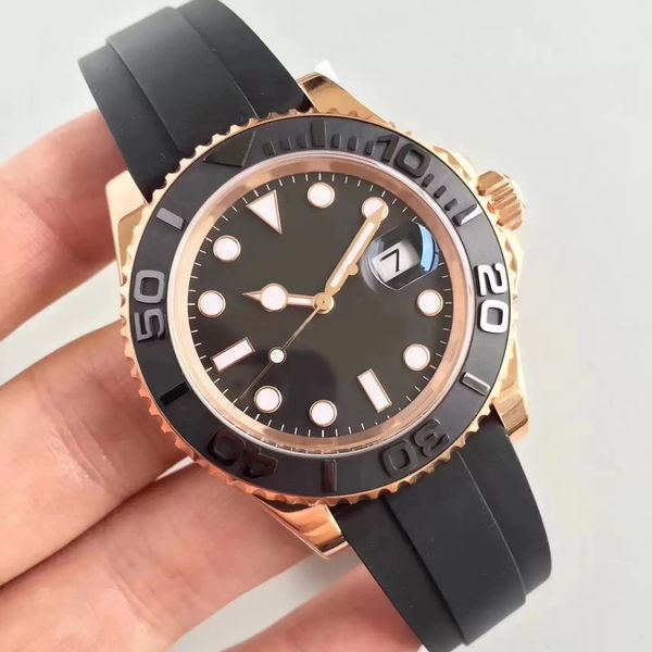 St9 Watch 40mm Rubber Strap Rose gold Automatic Movement nical Stainless Steel Mens Watches Master Male Wristwatch