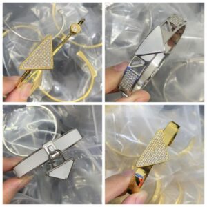 Luxury Jewelry Bracelet Designer Bangle Silver Gold High Quality Letters Classic Couple Enamel Bracelet Valentines Day Gift