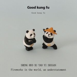 Resin Kung Fu Panda Sculpture – Unique Desk Topper and Home Decorative Artwork