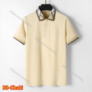 Mens T Shirt Designer Classic Cotton Tee Plaid Pattern Stylish Embroidered Asian Size Premium Fit