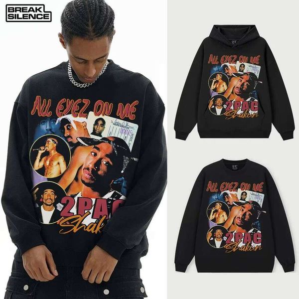 Unisex Crewneck Autumn Winter Oversized Fit Cross-Cultural Print Solid Color Knitted Hooded Sweatshirt