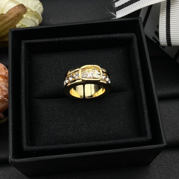 Designer Ring Letter Ring Fashion Flower Rings Luxury 18K Gold Plated Jewelry Wedding