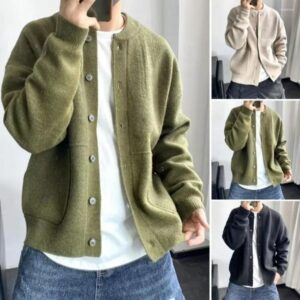 Men's Sweaters 2024 Spring Light Luxury Fashion Cardigan Men Knitted Sweater Round Neck Jacket Loose Coat Boutique DressSimpleStyle