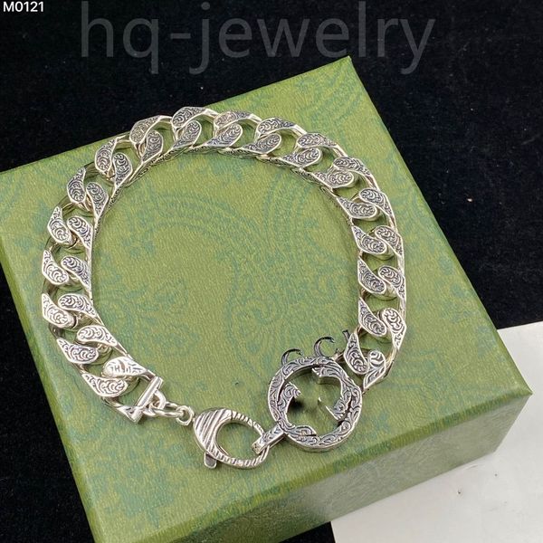 2023 Sterling Silver Bracelet Unisex Designer Bracelets Luxury Cool Boy G Fashion Mens Women Men Chain Gift Couple Bracelets G1