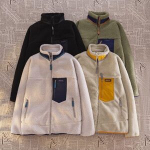 Mens Designer Outdoor Fleece Lamb Fleece Loose Large Thickened Polar Fleece Trendy Coat for Men and Women