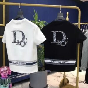 Designer clothing new letter printed men's fashion trend round neck short breathable loose all match half sleeve gentle