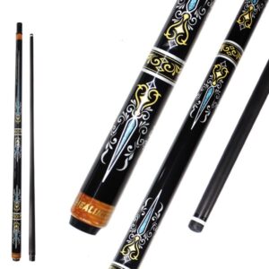 OKHEALING Carbon Fiber Pool Cue Stick, 12.4mm Tip Soft Grip Billiard Carbon Fiber Cue, Weight Adjustable 19-20OZ Cue Stick, 58" Pool Table Stick, Radial Pin Joint