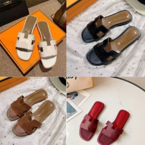 Designer Sandals Women Slides Beach Classic Flat Lady Sandale Summer Leather Comfortable Outdoor Girl Slippers Women shoe
