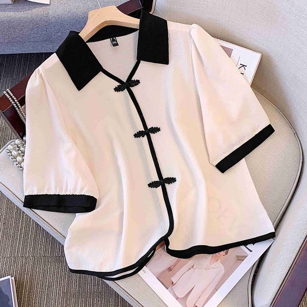 Plus size, 200 pounds summer mm oversized top with unique style and beautiful women's shirt 3378