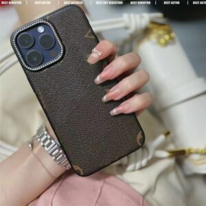 Fashion Designer Phone Cases for iphone 15 15Pro 14 14pro 13pro 13 12 pro max PU Leather Print Luxury Cellphone Case Cover