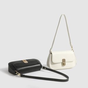 Fashionable and textured black club underarm bag for women's new niche and versatile retro single shoulder diagonal cross bag for summer