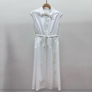 25SS Designer Women Casual Dresses Daily Tank top dress shirt dress mimuss party Solid color lapel