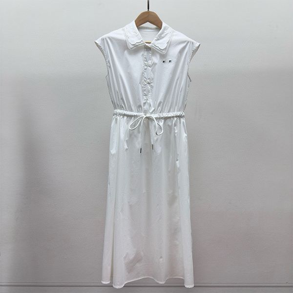 25SS Designer Women Casual Dresses Daily Tank top dress shirt dress mimuss party Solid color lapel