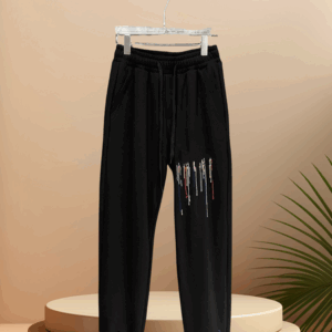 Embellished Men's Casual Camo Joggers – Comfort Fit Elastic Waist Cargo Track Pants