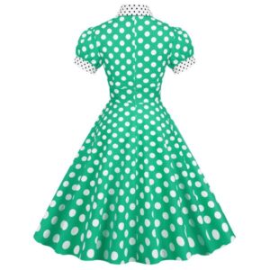 036-A summer dress with a versatile bag with green dots