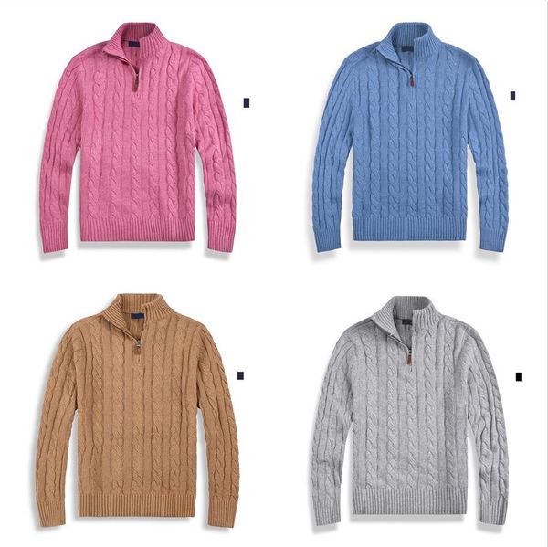 Classic Pullover Men Sweaters Designer Knitwear Autumn Slim Fit Wool Sweater Small Horse Embroidery Pattern Asian Size Couple Sweater Casual