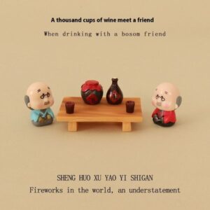 Creative Mini Jar, Wine Glass, Low Table, Friends Drinking, Micro Landscape Scene, Baby House Accessories, Office Desktop Decoration