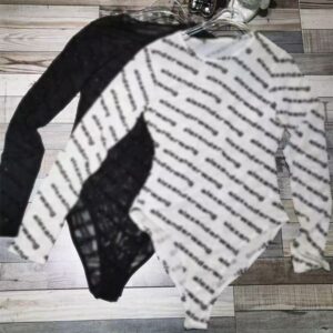 Luxury Womens jumpsuit Bottom transparent mesh jumpsuit top swimsuit yoga spicy girl ins letter printed sexy long sleeved shirt Tees slim
