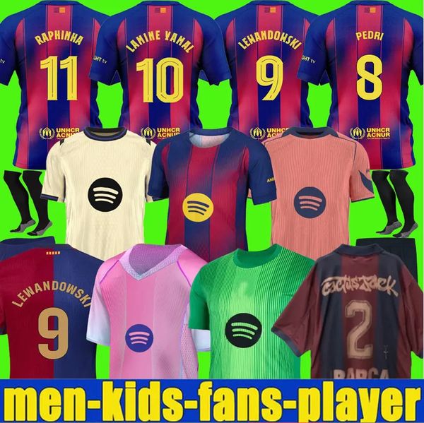 New 2025 Lewandowski Football Shirt Olmo Casey Gavi Raphinha Ferran Senera 25 26 Football Shirt Kids Kounde Kids