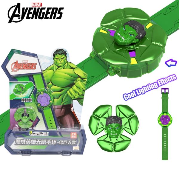 Marvel Avengers Licensed Hulk Style Fidget Spinner Role Play Set with LED Wristband 3D Glare Effects Collectible Toys Bulk Stock Kids Birthday Gifts