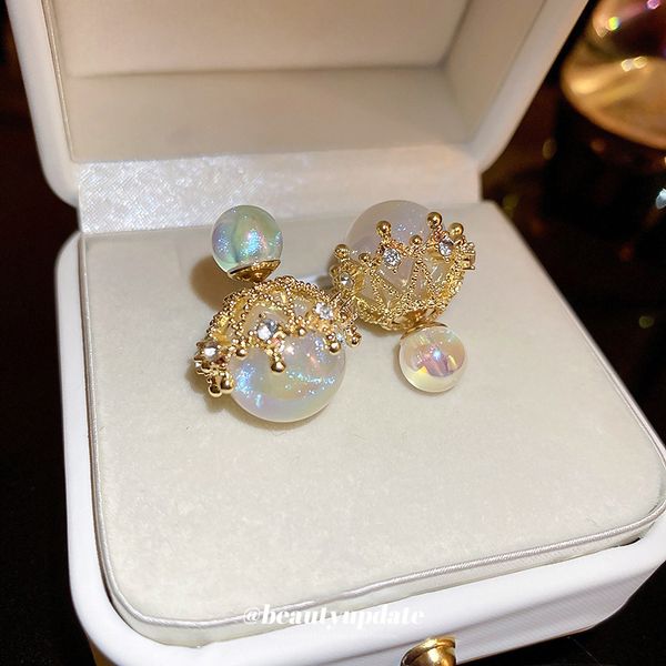 Luxury Pearl Earrings Desinger S925 Silver Stud Flower Crystal Rhinestone Gold Silver Wedding Earring Party Party Jewelry Accessories Gift