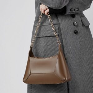 Spring Summer New Fashion Underarm Baguette Versatile Genuine Leather Niche Simple Crossbody Commuter Shoulder Bag For Women