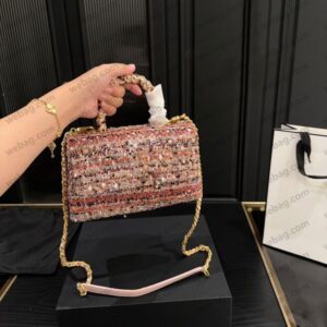 Luxury Designer Bag New Christmas Style Tweed Fabric Shoulder Crossbody Bag Women Mini Handle Bag Fashion Wool Purses Clutch Underarm Bags Designer Double Flap Bag
