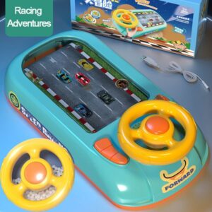 Children Steering Wheel Simulation Driving Toy Vehicle Electronic Desktop Game Racing Evasion And Adventure Through 200 Levels