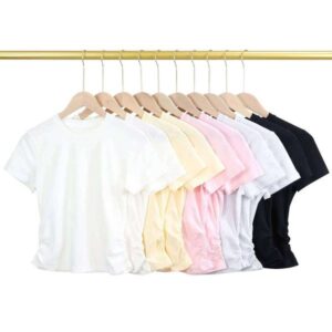 New Summer Collection 200g 100% Cotton Round Neck Fashion Short Sleeve Women's T-Shirt