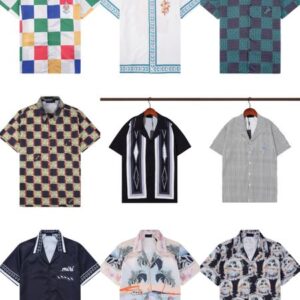 mens shirts designer tshirts casual High-end splicing style short sleeve shirt boutique button fashion top B3 summer ciothing asian size