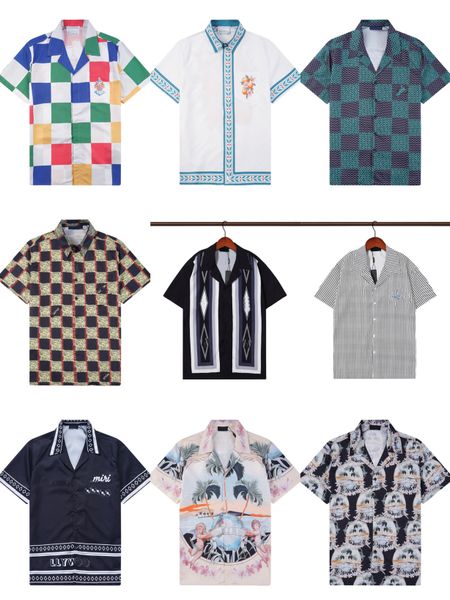 mens shirts designer tshirts casual High-end splicing style short sleeve shirt boutique button fashion top B3 summer ciothing asian size