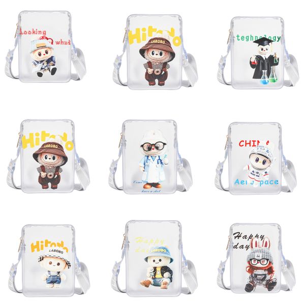 Cross Body Niche Mini Women's Transparent Crossbody Jelly Bag Cute Phone Bag Labubu